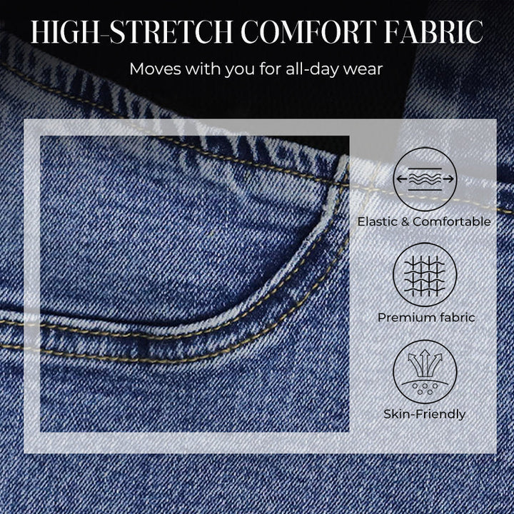 Women's high-waisted jeans with stretchy legs