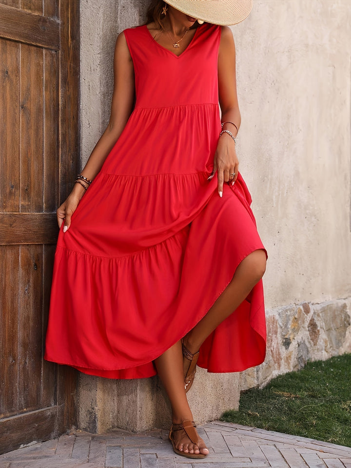 Odette™ - Comfortable V-Neck Layered Dress