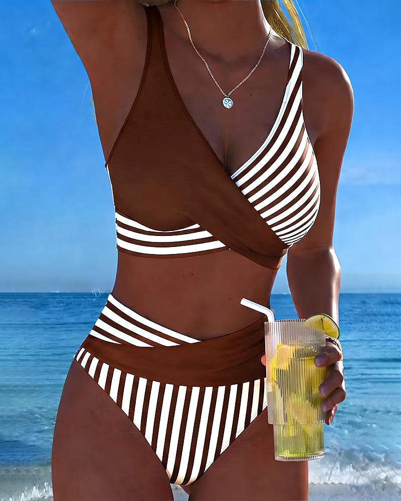 Giulia | Women's Striped V-Neck Bikini