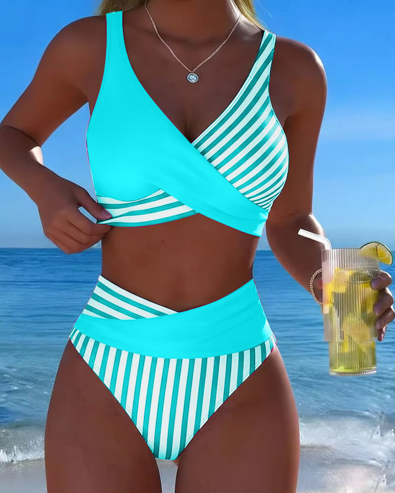 Giulia | Women's Striped V-Neck Bikini