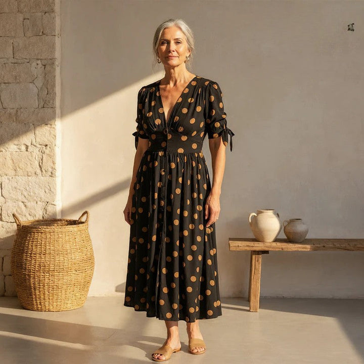 Bellamy - V-Neck Polka Dot Dress