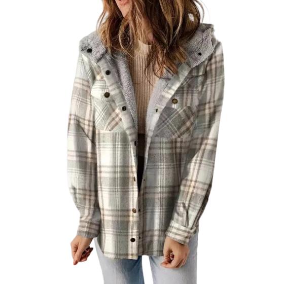 AMELIA™ - Women's Hooded Plaid Flannel Jacket for Autumn and Winter