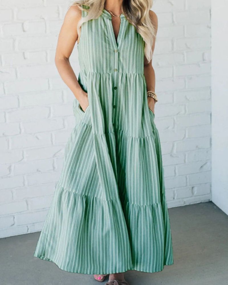 Carlin™ - Striped Sleeveless Dress