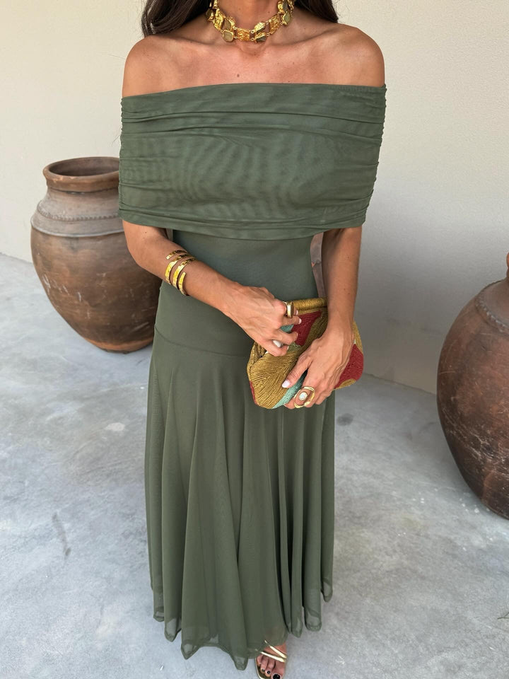 Toledo | Damen Off-Shoulder Maxikleid