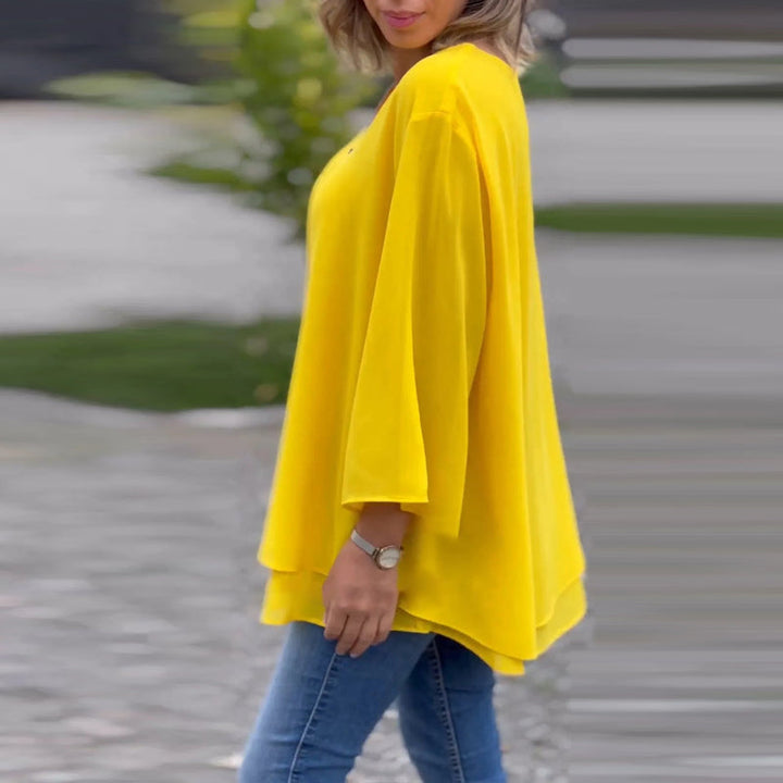Heidi™ - V-Neck Flowing Zip Top