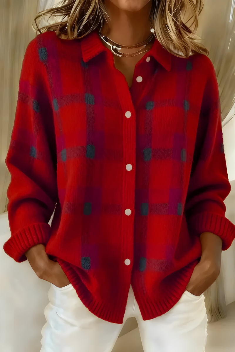 Tesa | Cozy Plaid Cardigan