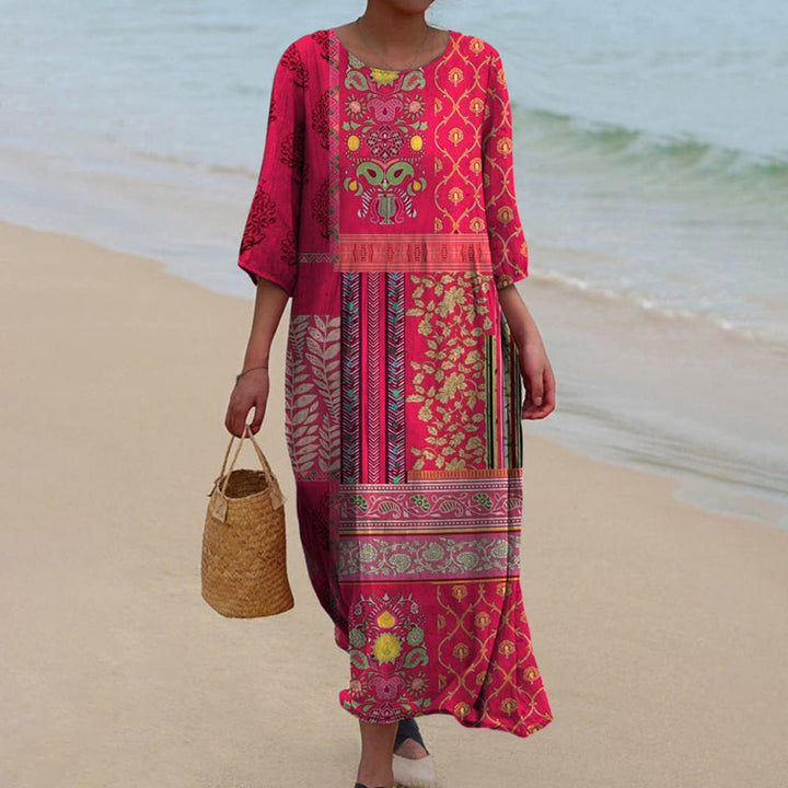 Freya - Vintage Dress With Ethnic Print