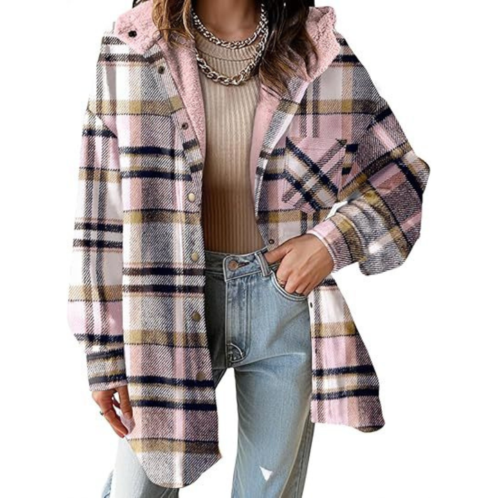 Tallulah™ - Relaxed Fit Plaid Hooded Jacket