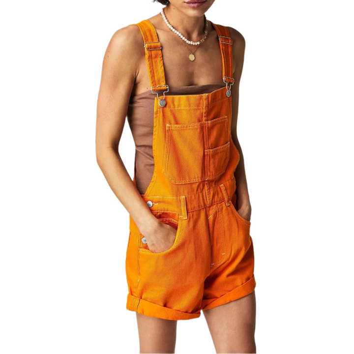 Remita™ - Vintage Adjustable Denim Bib Shorts