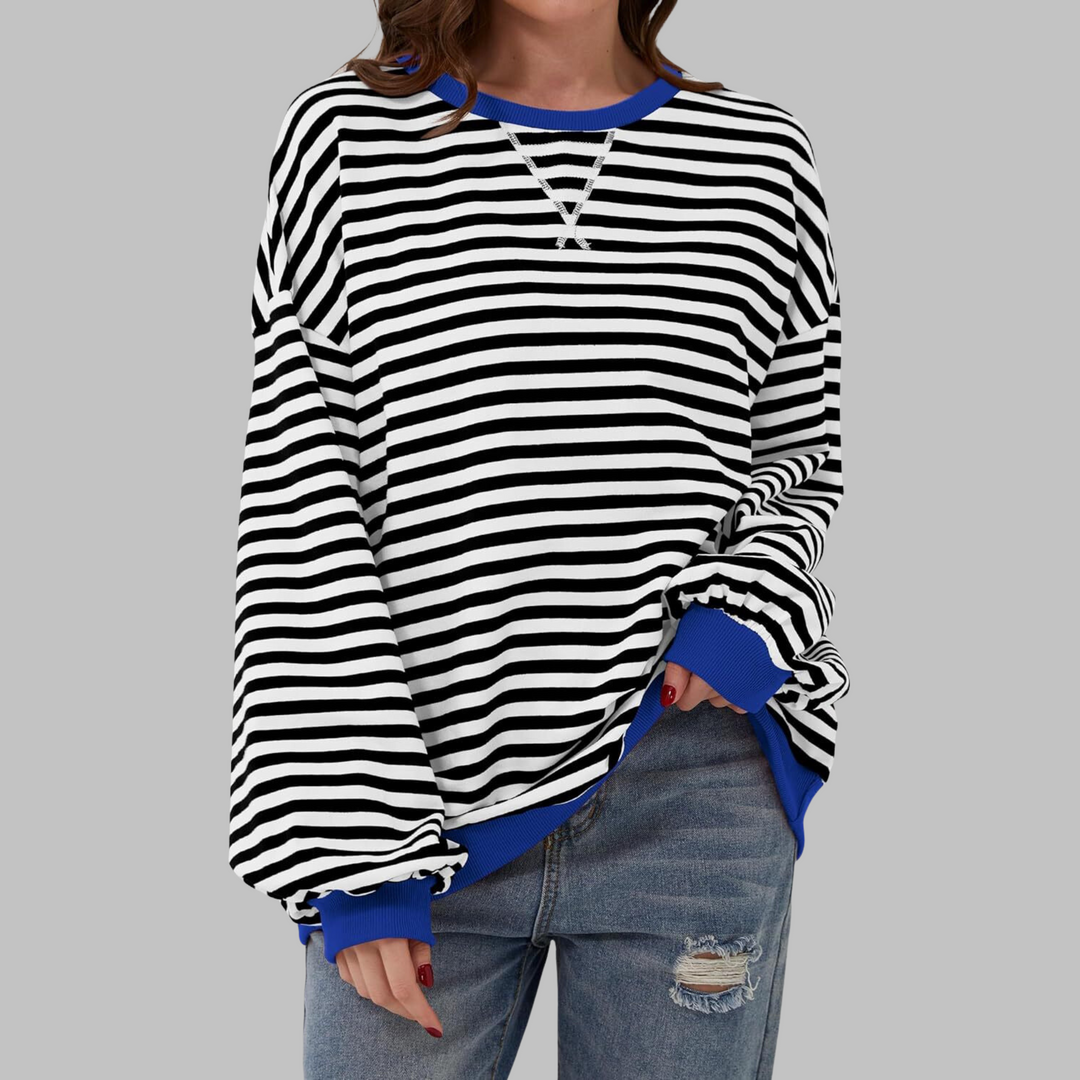 LUKA™ - Striped Long-Sleeve Crew Neck Casual Sweatshirt