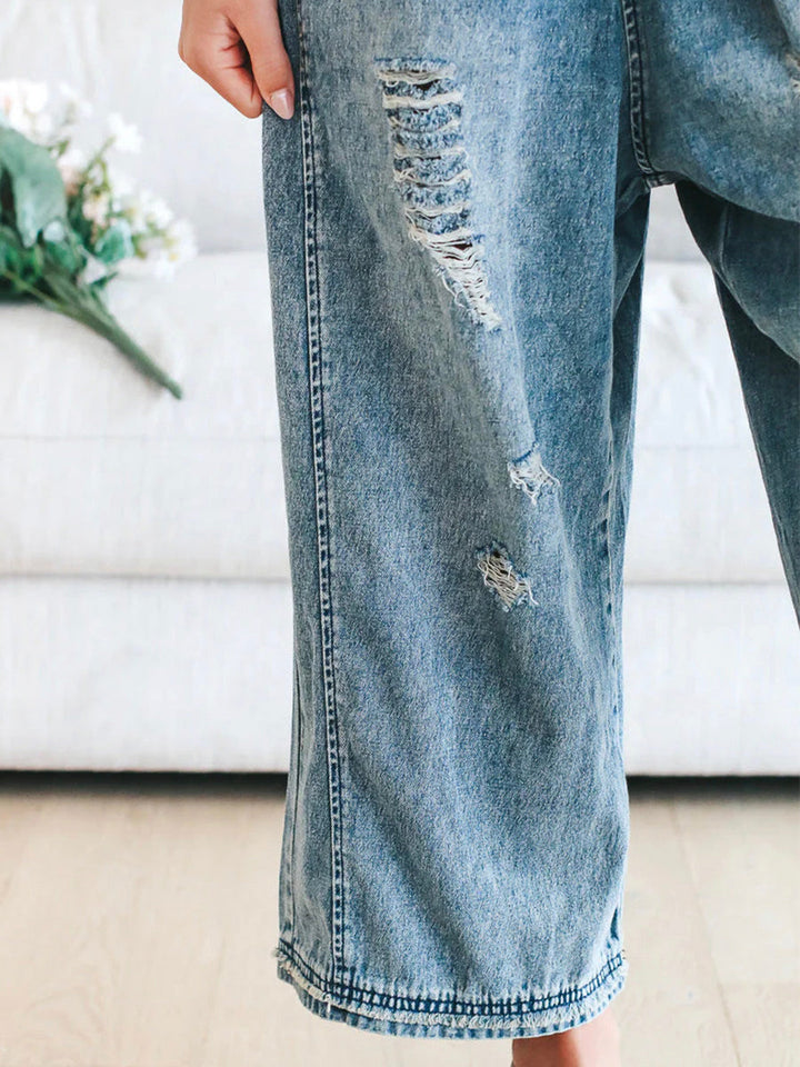 Thessa™ - Faded Denim Dungarees