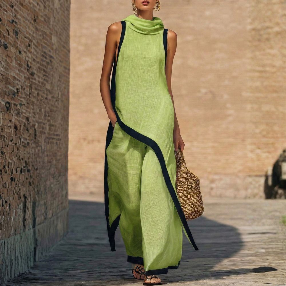 Leonora | Elegant Asymmetrical Wide-Leg Outfit for Women