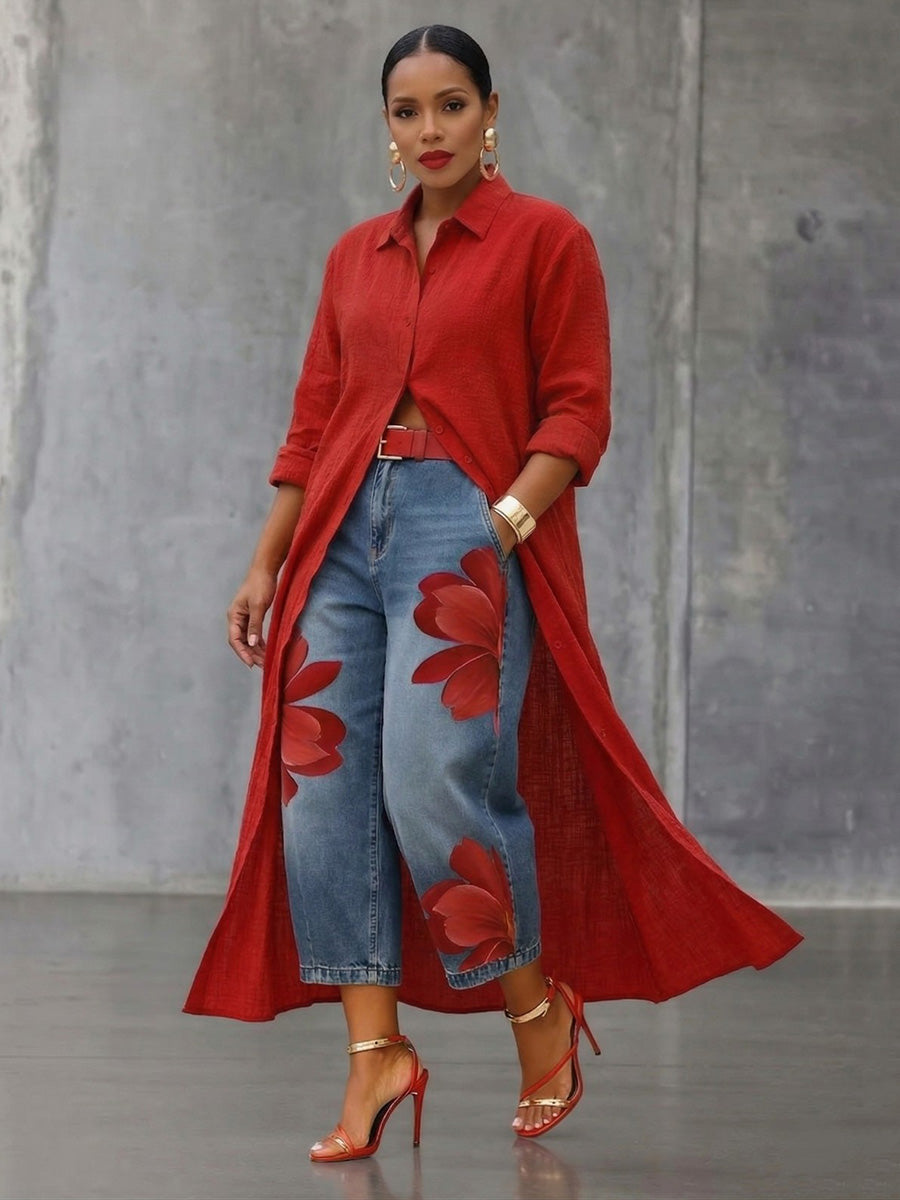 Sophia - Elegant Floral Trousers