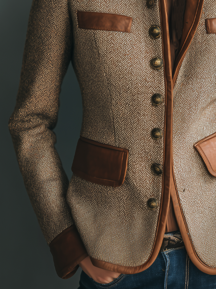 Verena™ - Vintage Jacket with Trim and Pockets