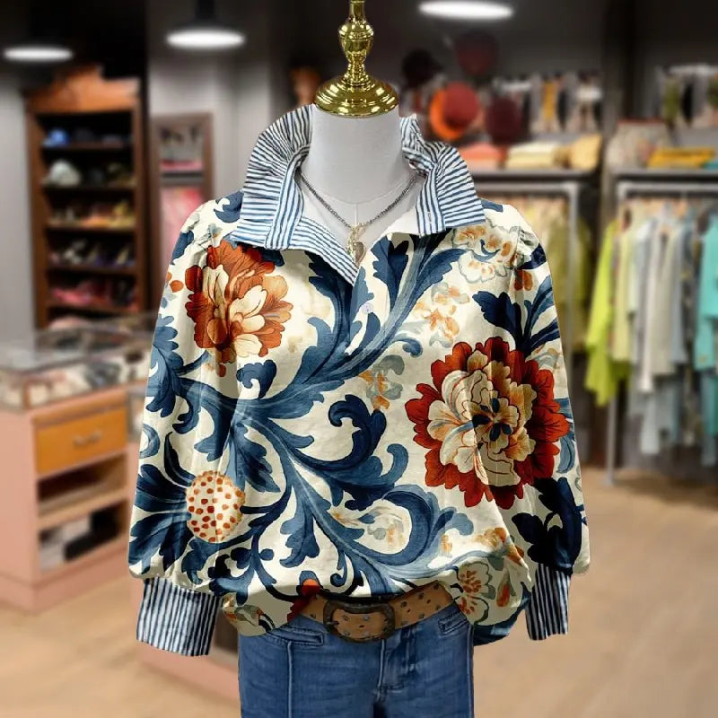 Serenity™ - Classic Vintage Floral Blouse