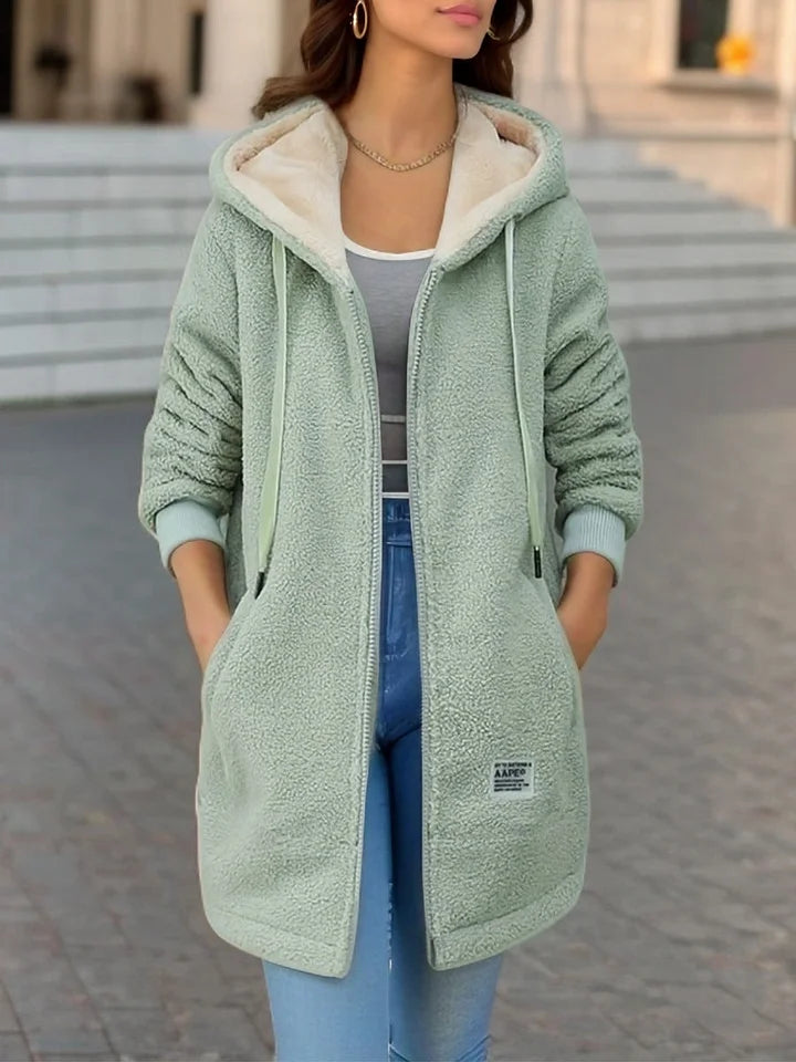 Grace - Winter Hoodie Long Sleeve Drawstring Thermal Coat Autumn
