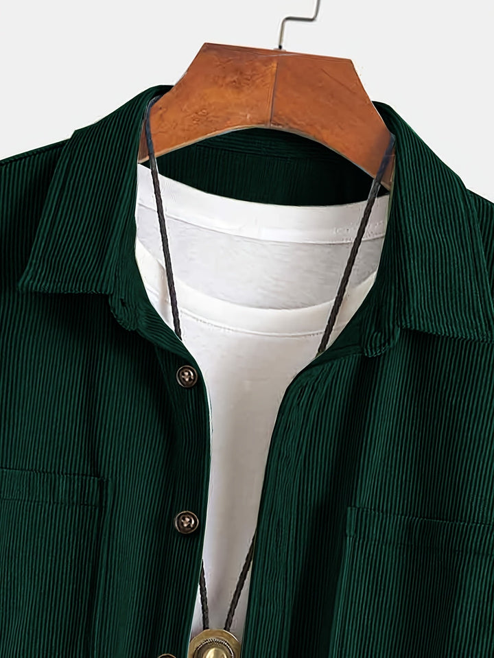 Bryce | Herren Langarm-Overshirt mit Taschen und Knöpfen
