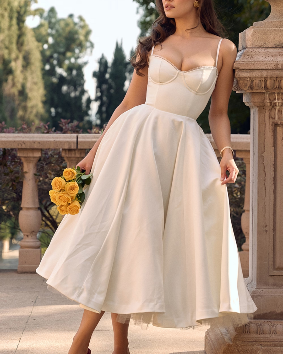 Ophira™ - Elegant Corset Midi Dress