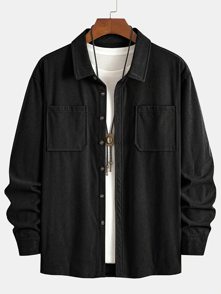 Bryce | Herren Langarm-Overshirt mit Taschen und Knöpfen