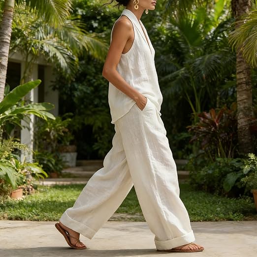 Ainhoa | Casual Tank Top and Wide Leg Trouser Set