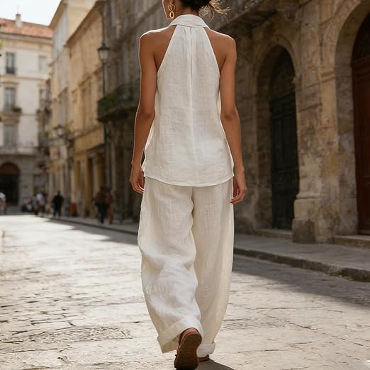 Ainhoa | Casual Tank Top and Wide Leg Trouser Set