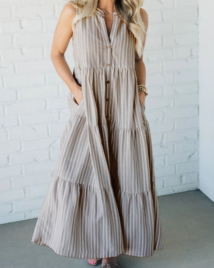 Carlin™ - Striped Sleeveless Dress