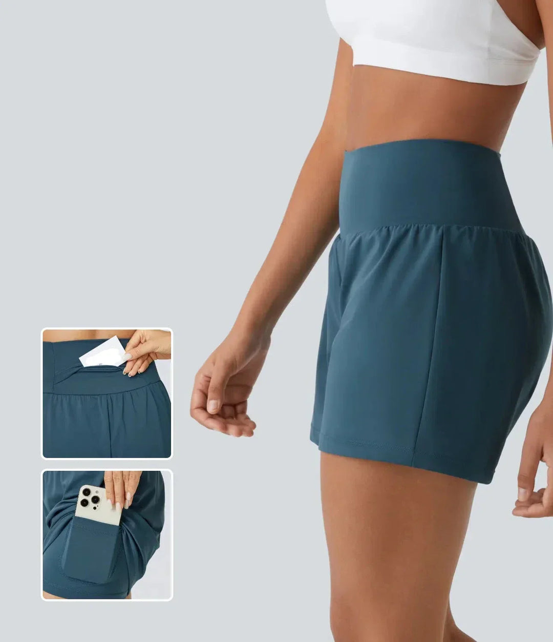 Luigia - 2-in-1 High-Waisted Yoga Shorts