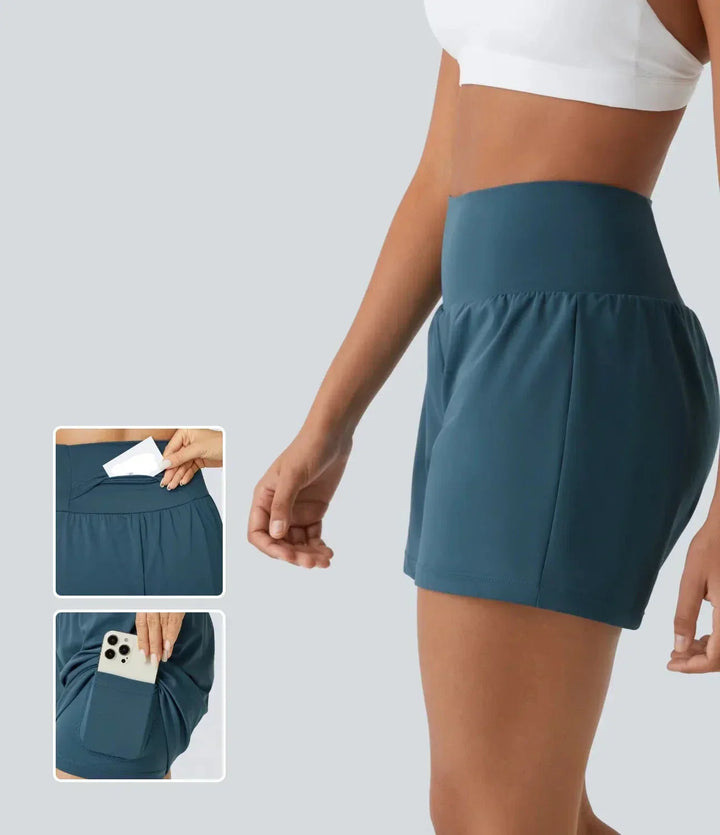 Luigia - 2-in-1 High-Waisted Yoga Shorts