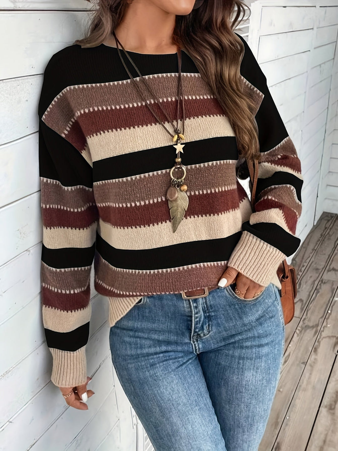 Delphine | Women's striped crew-neck sweater