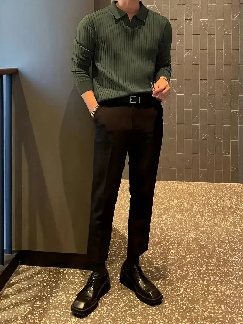 Brit & Boho™️ | Ribbed Knit Sweater Shirt