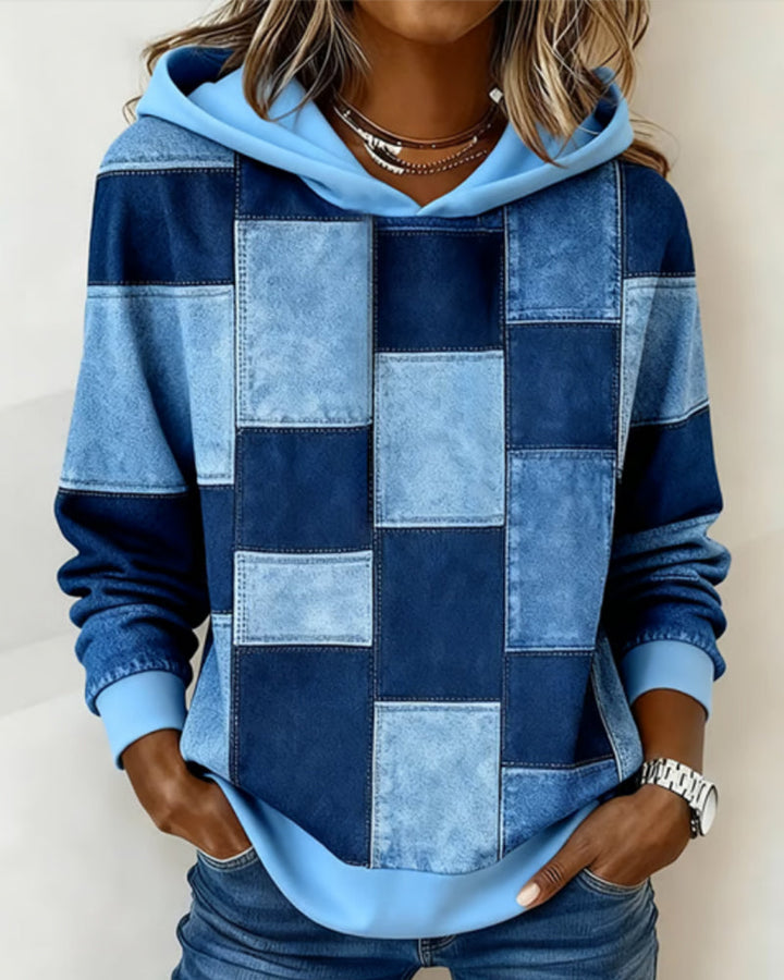 Chic Plaid Long Sleeve Hoodie