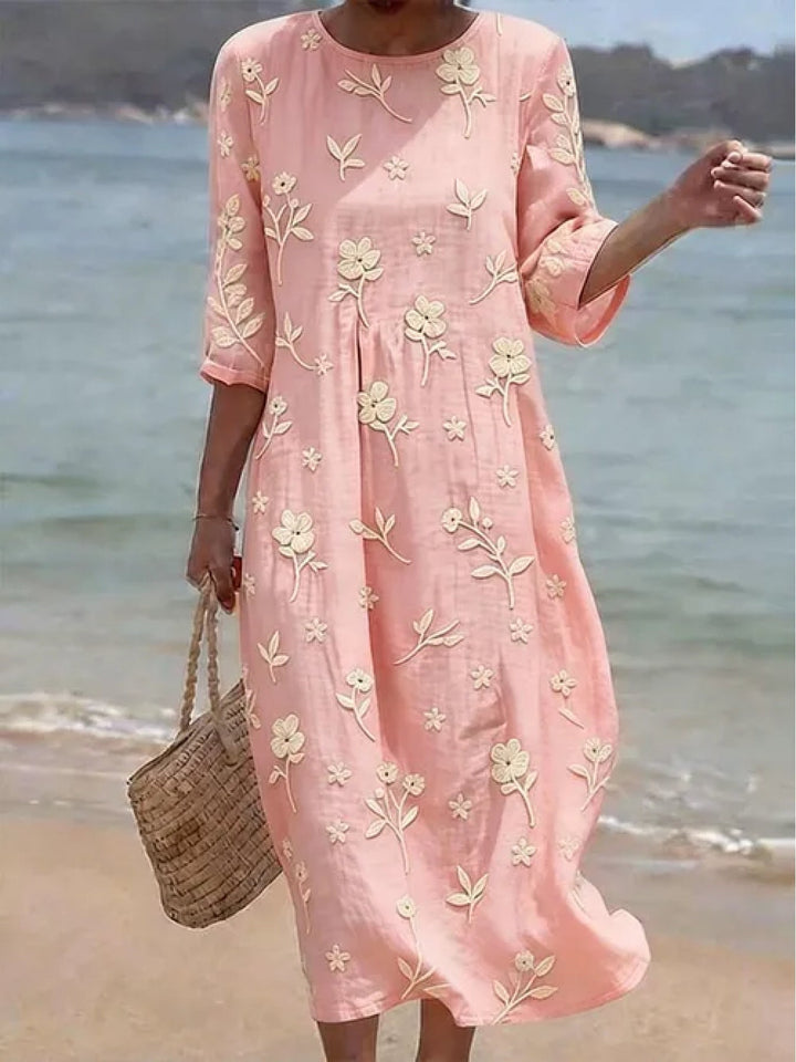Vivian | Embroidered Midi Dress