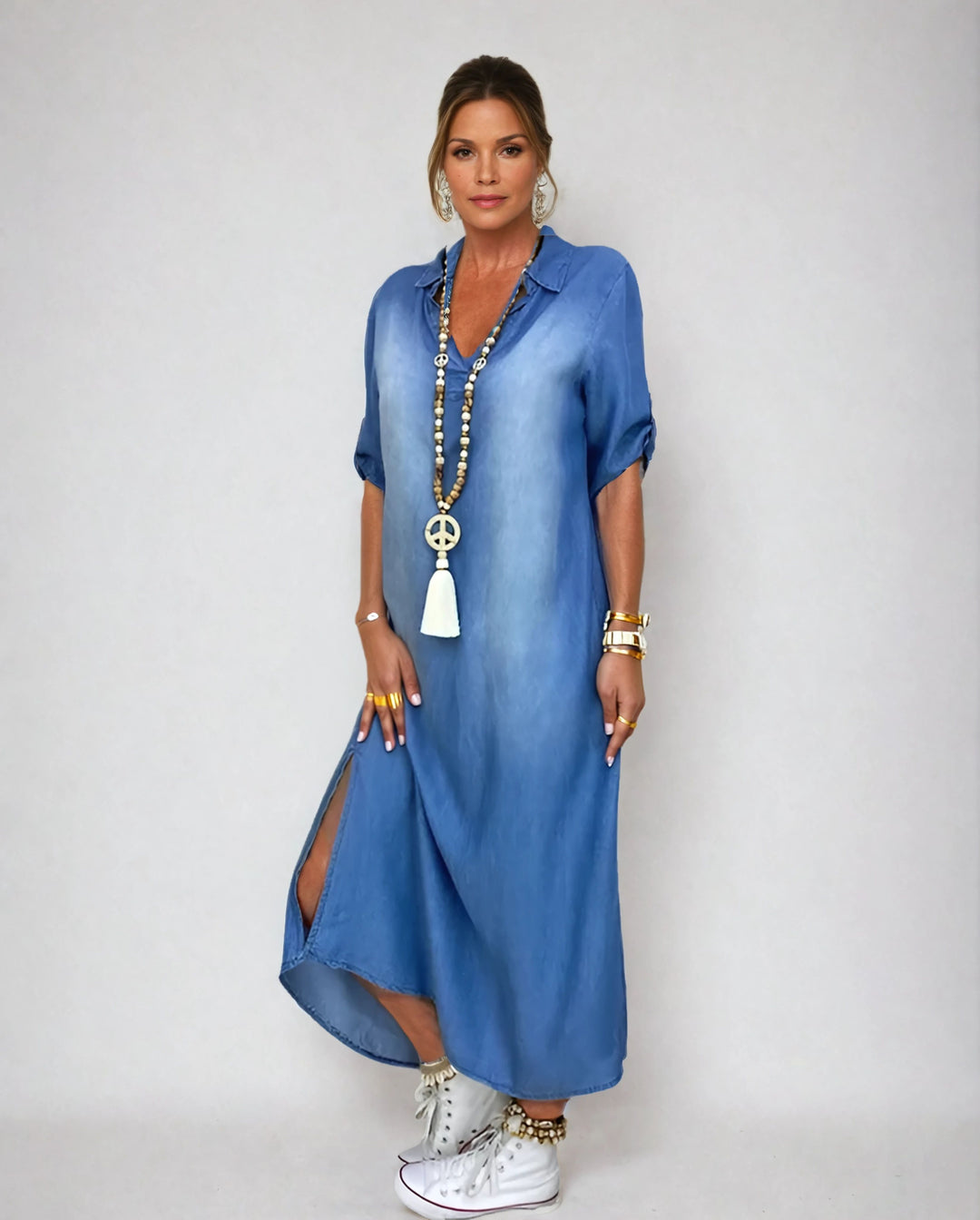 Lea™ - Casual Long Denim Dress