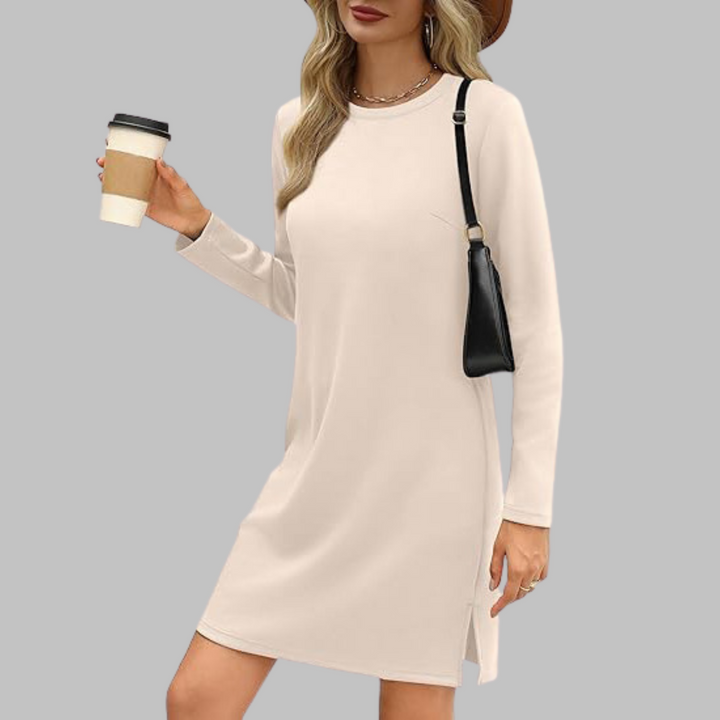 Talia™ – Casual Long-Sleeved Crew Neck Mini Dress