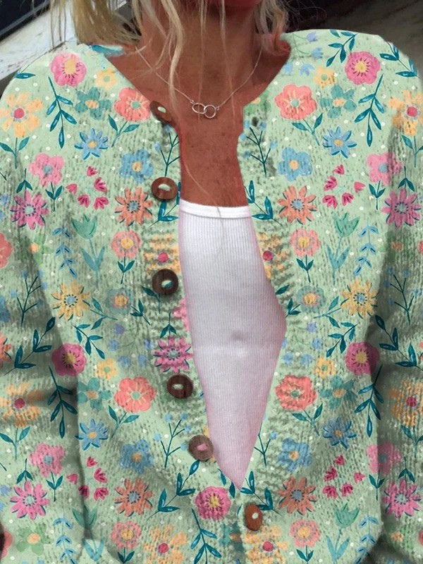Sommerfeld Floral Print | Button-Up Sweater