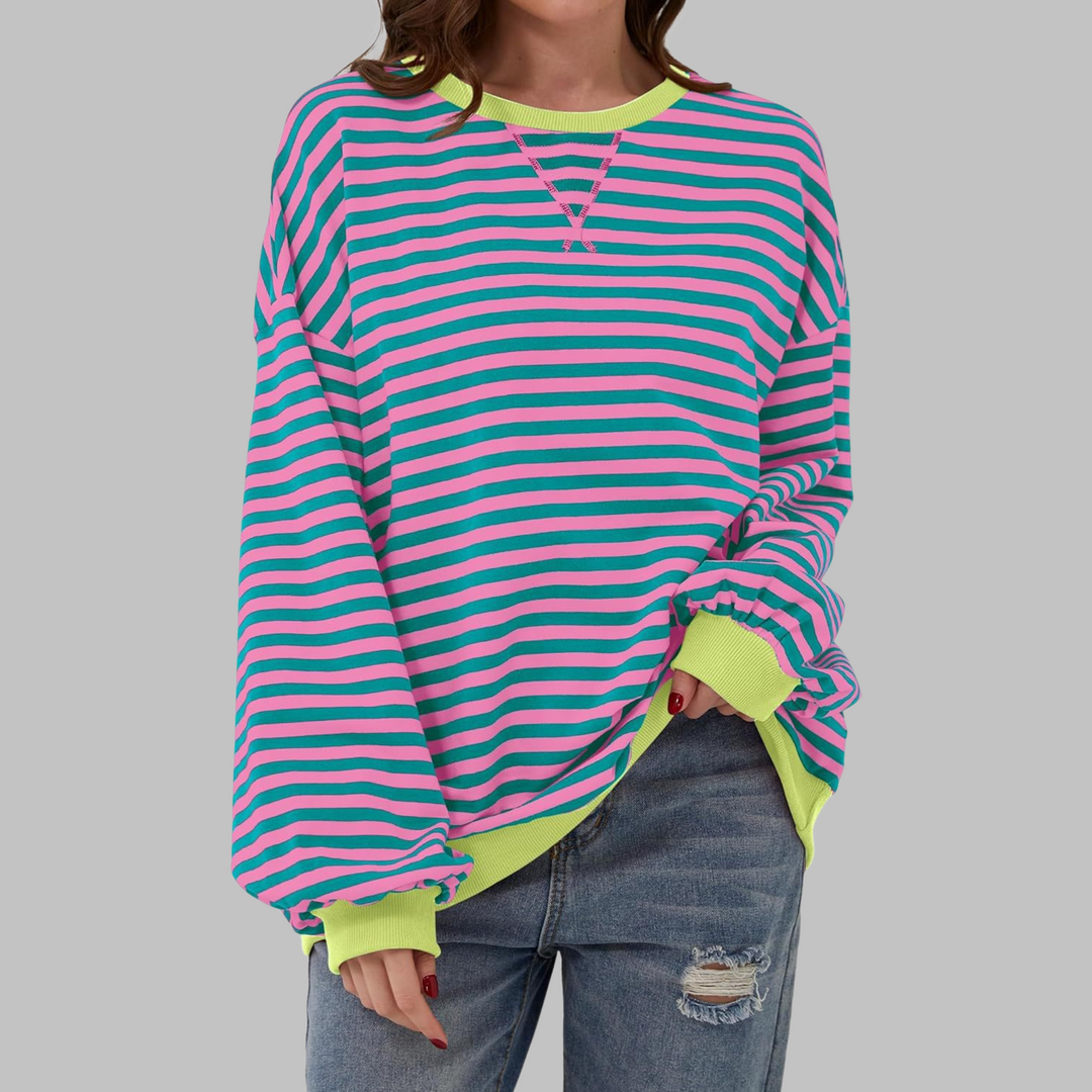 LUKA™ - Striped Long-Sleeve Crew Neck Casual Sweatshirt