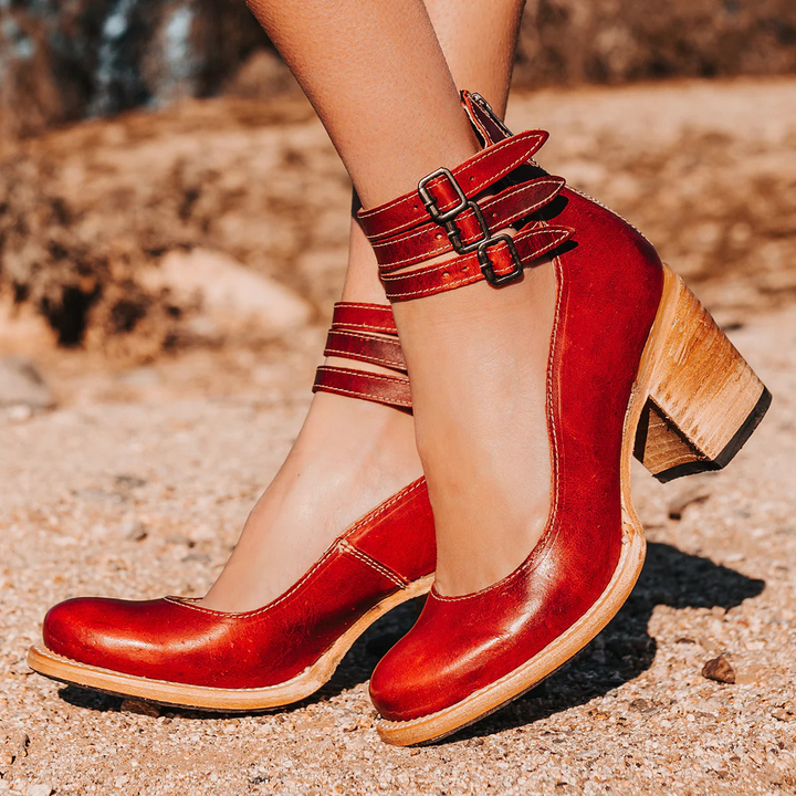CAMILLE | Strap Pumps — comfortable block heel
