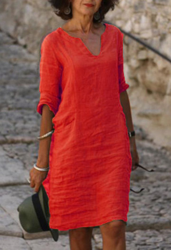 Elvy™ - Elegant V-Neck Dress