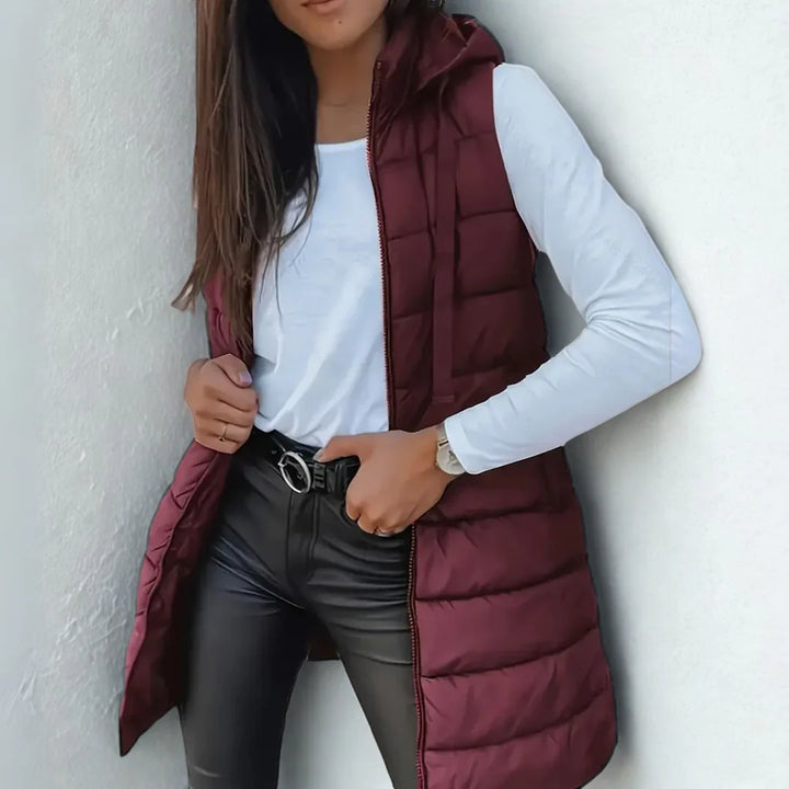 Romy™ - Casual Sleeveless Hooded Long Puffer Vest