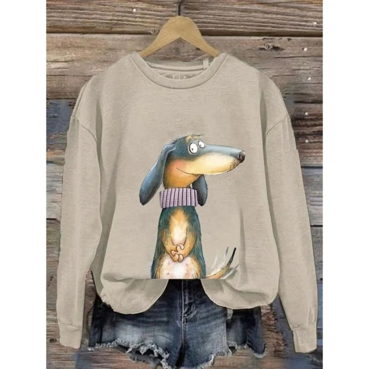 Women's sweatshirt with a round neckline and long sleeves