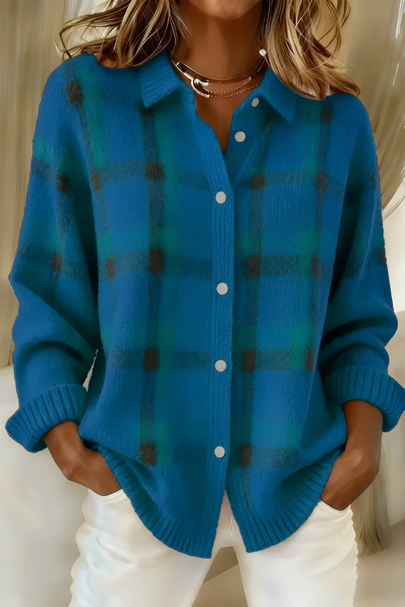Tesa | Cozy Plaid Cardigan