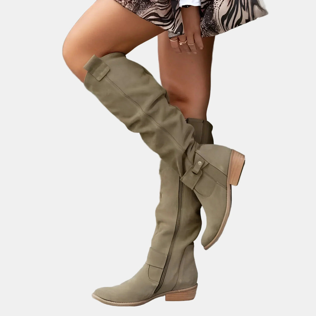 Avery | Suede Low Heel Ankle Boots