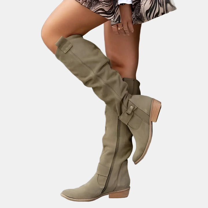 Avery | Suede Low Heel Ankle Boots