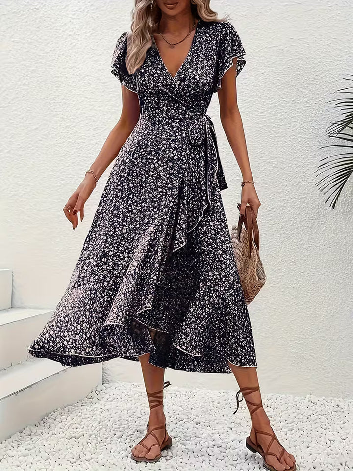 Elara | Flowing, Belly-Skimming Wrap Dress