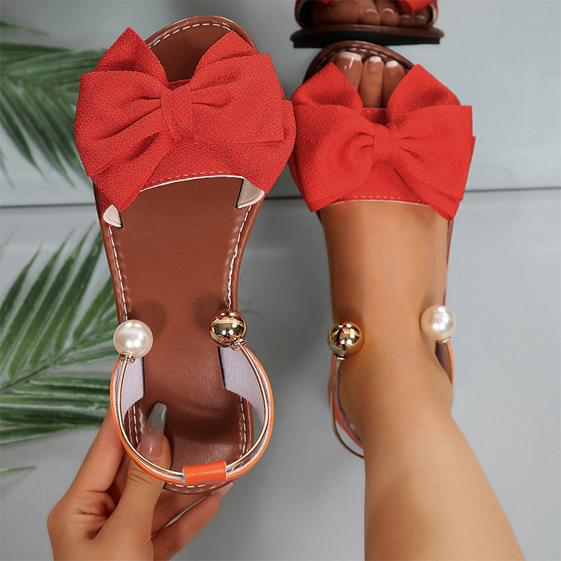 Chic ankle strap sandals, embellished with pearls
