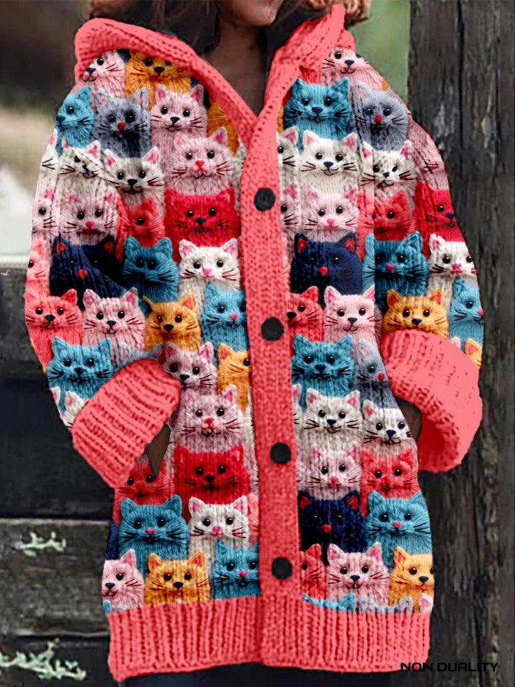 Isabella - Colorfully Knitted Cat Cardigan