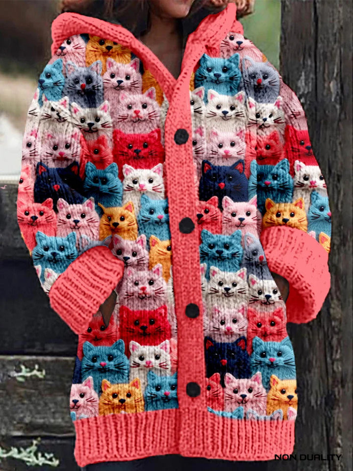 Isabella - Colorfully Knitted Cat Cardigan