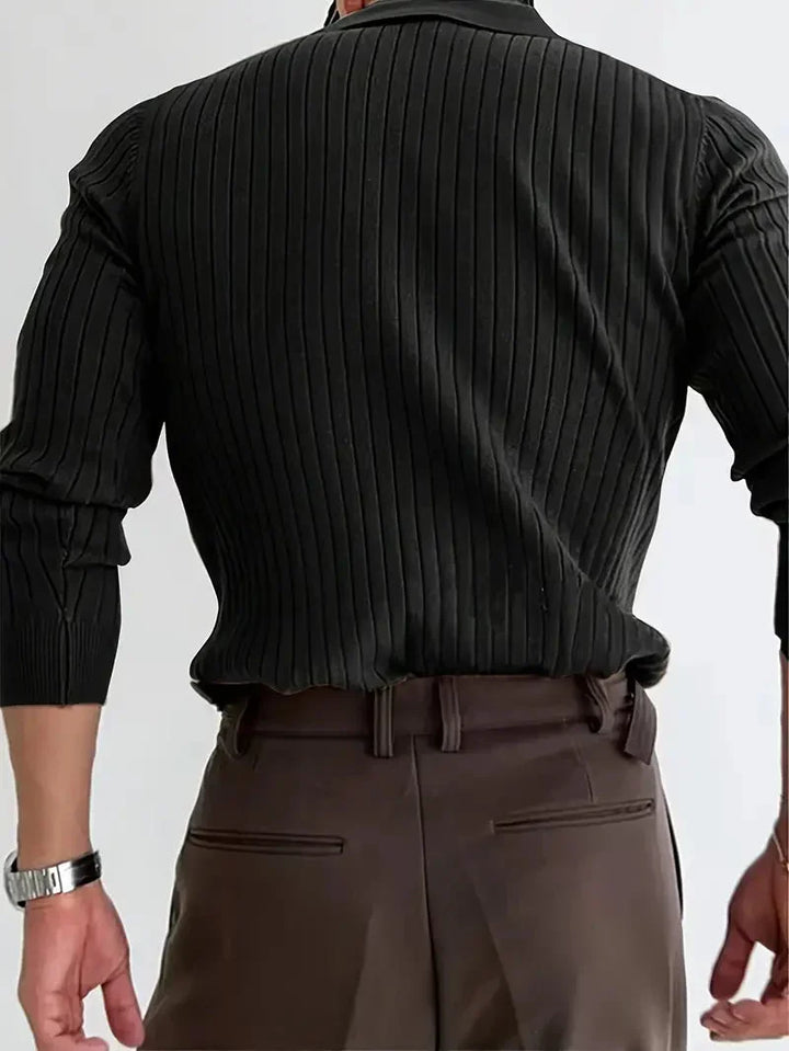 Brit & Boho™️ | Ribbed Knit Sweater Shirt