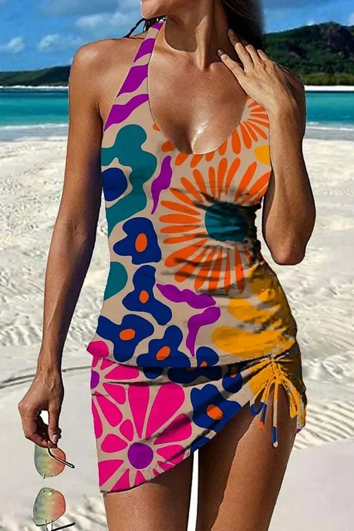 Fiesta – Graphic Floral Bikini with Shorts, Flat Tummy Effect
