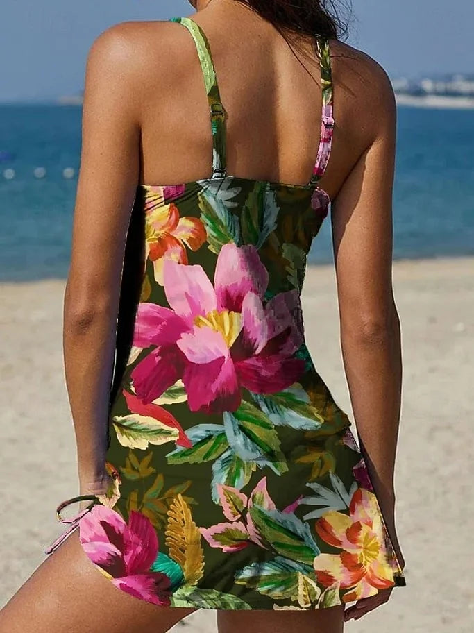 Fiesta – Graphic Floral Bikini with Shorts, Flat Tummy Effect